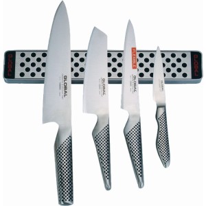 Sada 4 japonských nožů Global s magnetickou lištou 31 cm - Gril-Zahrada.cz